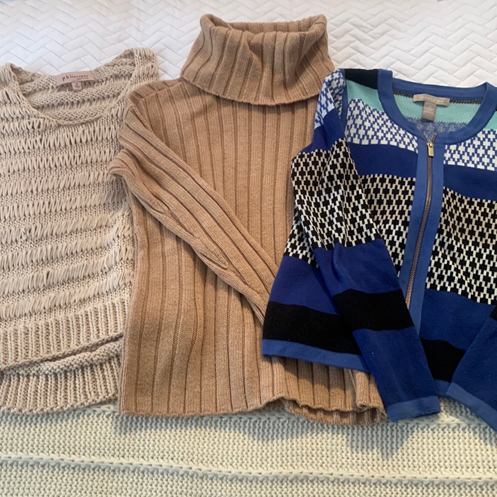 Two sweaters, one sweater shell sold as group